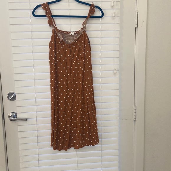 Burnt Orange Polka Dot Dress - Picture 1 of 3